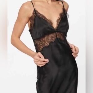 Cami NYC Tucker 100% silk Slip Black Dress